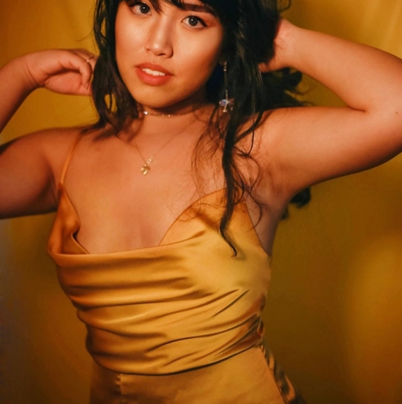 Boohoo Satin Cowl Neck Fishtail Midi Dress - Picture 1 of 5